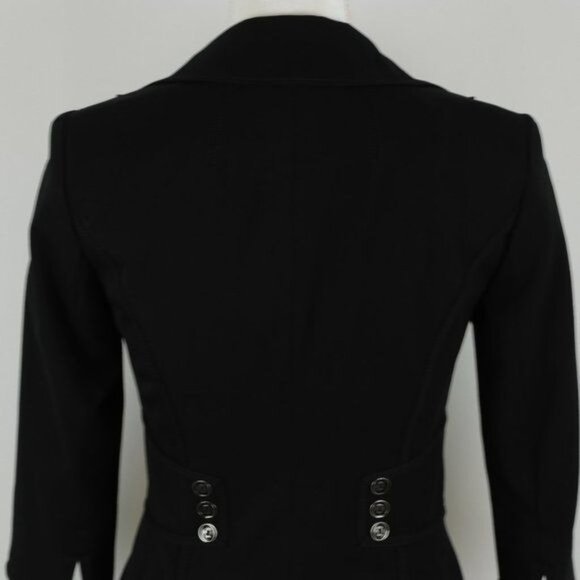 White House Black Market Women's Size 0 Black Single Breasted 3/4 Sleeve Blazer - Picture 4 of 9